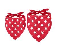 2 Pack Dog Bandana White Little Stars Pattern Red Background Girl Boy Bibs Dog Scarf Kerchief Accessories for Small Medium Large Dogs Puppy Cat Pet