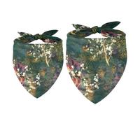2 Pack Dog Bandana Whole Bouquet Girl Boy Bibs Dog Scarf Kerchief Accessories for Small Medium Large Dogs Puppy Cat Pet