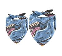 2 Pack Dog Bandana Wild Beast Dinosaur Girl Boy Bibs Dog Scarf Kerchief Accessories for Small Medium Large Dogs Puppy Cat Pet