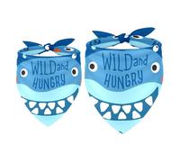 2 Pack Dog Bandana Wild Danger Shark Girl Boy Bibs Dog Scarf Kerchief Accessories for Small Medium Large Dogs Puppy Cat Pet