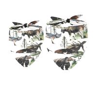 2 Pack Dog Bandana Wild Forest Animals Girl Boy Bibs Dog Scarf Kerchief Accessories for Small Medium Large Dogs Puppy Cat Pet