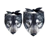 2 Pack Dog Bandana Wolf Aninmal Girl Boy Bibs Dog Scarf Kerchief Accessories for Small Medium Large Dogs Puppy Cat Pet