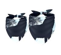 2 Pack Dog Bandana Wolf Full Moon Girl Boy Bibs Dog Scarf Kerchief Accessories for Small Medium Large Dogs Puppy Cat Pet