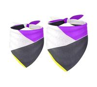 2 Pack Dog Bandana Yellow Black and Purple Colored Paper Girl Boy Bibs Dog Scarf Kerchief Accessories for Small Medium Large Dogs Puppy Cat Pet