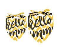 2 Pack Dog Bandana Yellow Hello Summer Pineapple Girl Boy Bibs Dog Scarf Kerchief Accessories for Small Medium Large Dogs Puppy Cat Pet