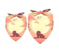 2 Pack Dog Bandana Young Couple Romantic Date Girl Boy Bibs Dog Scarf Kerchief Accessories for Small Medium Large Dogs Puppy Cat Pet