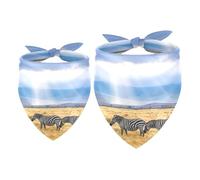 2 Pack Dog Bandana Zebras on the Prairie Girl Boy Bibs Dog Scarf Kerchief Accessories for Small Medium Large Dogs Puppy Cat Pet
