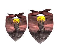 2 Pack Dog Bandana Zombie Hand out of Hell Girl Boy Bibs Dog Scarf Kerchief Accessories for Small Medium Large Dogs Puppy Cat Pet