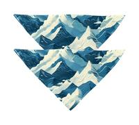 2 Pack Dog Bandanas, Blue Snow Mountain Dog Scarf Washable Triangle Bibs Kerchief for Small Medium Large Dogs Cat Pets