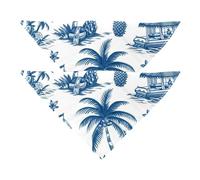 2 Pack Dog Bandanas, Blue Tropical Island Dog Scarf Washable Triangle Bibs Kerchief for Small Medium Large Dogs Cat Pets