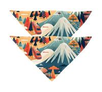 2 Pack Dog Bandanas, China Travel Routes Dog Scarf Washable Triangle Bibs Kerchief for Small Medium Large Dogs Cat Pets