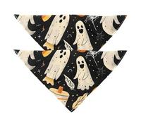 2 Pack Dog Bandanas, Hallowed Happy Little Cutie Dog Scarf Washable Triangle Bibs Kerchief for Small Medium Large Dogs Cat Pets