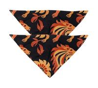 2 Pack Dog Bandanas, Hand Drawn Lion Dog Scarf Washable Triangle Bibs Kerchief for Small Medium Large Dogs Cat Pets