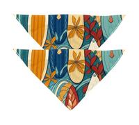 2 Pack Dog Bandanas, Summer Surfboard Dog Scarf Washable Triangle Bibs Kerchief for Small Medium Large Dogs Cat Pets