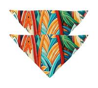 2 Pack Dog Bandanas, Surfboard Printing Dog Scarf Washable Triangle Bibs Kerchief for Small Medium Large Dogs Cat Pets