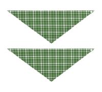 2 Pack Dog Bandanas Unique Shape Adjustable Fit Bib Handkerchief Cute Pet Holiday Accessories Decor for Dogs Cats Green Buffalo Plaid Tartan Check Scotland St. Patrick's Day Lucky Green