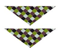 2 Pack Dog Bandanas Unique Shape Adjustable Fit Scarf Handkerchief Cute Pet Holiday Accessories Decor for Dogs Cats Moroccan Buffalo Plaid Tartan Check Scotland Green Brown