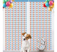 2 Pack Dog Birthday Decorations, 3.3x6.6ft Dog Paw Tinsel Foil Fringe Curtains Hanging Banners Photo Booth Prop Streamer Backdrop for Puppy Patrol Themed Birthday Party Decor Supplies (Orange Blue)