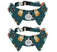 2 Pack Dog Bow Tie Collars, Cat Collar with Bell and Quick Release Buckle for Small Pets, Cute Hipster Cute Cats