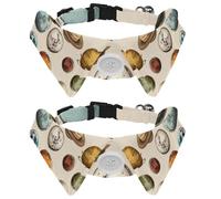 2 Pack Dog Bow Tie Collars, Cat Collar with Bell and Quick Release Buckle for Small Pets, Cute Planets Universe Collection