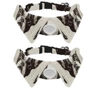 2 Pack Dog Bow Tie Collars, Cat Collar with Bell and Quick Release Buckle for Small Pets, French Bulldog Breed