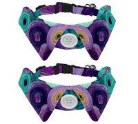 2 Pack Dog Bow Tie Collars, Cat Collar with Bell and Quick Release Buckle for Small Pets, Geode Agate Stone Abstract Pattern