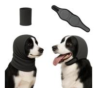 [2-Pack] Dog Calming Hoodie, No Shake Ear Wraps for Dogs, Adjustable Dog Ear Muffs for Noise Protection, Head Cover for Head Warp Anxiety Relief (Gray M)