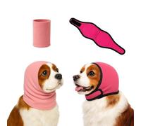 [2-Pack] Dog Calming Hoodie, No Shake Ear Wraps for Dogs, Adjustable Dog Ear Muffs for Noise Protection, Ear Wrap Head Cover for Head Warp Anxiety Relief (Pink S)