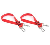 2 Pack Dog Car Seat Belt - Adjustable Harness Connector Strap with Strong Clip, Universal Fit for Small, Medium & Large Dogs, Vehicle Restraint for Safe Travel, Red