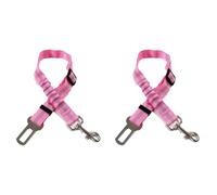 2 Pack Dog Car Seat Belts,Adjustable Elastic Seat Belt, Durable Pet Seat Belt, Suitable for Any Body Type,2.5×75cm-Pink