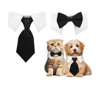 2 Pack Dog Cat Tuxedo Collar Cute Tux Puppies Dog Bowtie Cat Bow Tie Tux Collar Adjustable Formal Pet Cats Necktie for Dogs Cats Birthday Wedding Costumes