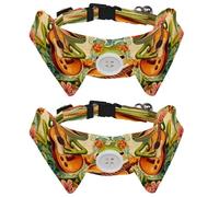2 Pack Dog Collar, Funny Frog Play Guitar, Adjustable Cat Collar with Bowtie, Pet Collars for Dog Soft Bowtie Dog Collars for Small Pet
