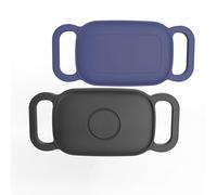 [2 Pack] Dog Collar Holder for Tile Pro 2024 Tracker, Waterproof Silicone case for Tile Life360 pro, Durable Flexible Scratch Resistant Cover Finder for pet cat Necklace Accessories(Black/Blue)