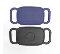 [2 Pack] Dog Collar Holder for Tile Pro 2024 Tracker, Waterproof Silicone case for Tile Life360 pro, Durable Flexible Scratch Resistant Cover Finder for pet cat Necklace Accessories(Black/Blue)