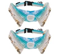 2 Pack Dog Collar, Starfish Coast Sea Shells, Adjustable Cat Collar with Bowtie, Pet Collars for Dog Soft Bowtie Dog Collars for Small Pet