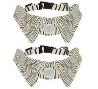 2 Pack Dog Collar with Bowtie, Abstract Art Curvy Line Seamless Pattern Soft Pet Cats Necktie for Small Dogs Wedding Birthday Costumes