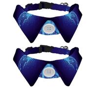 2 Pack Dog Collar with Bowtie and Bell, Abstract Man Falling in Light Adjustable Lapel Design Cat Bow Tie Collar for Small Pets