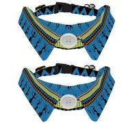2 Pack Dog Collar with Bowtie and Bell, African Women Dancing Adjustable Lapel Design Cat Bow Tie Collar for Small Pets