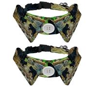 2 Pack Dog Collar with Bowtie and Bell, Black Bears Adjustable Lapel Design Cat Bow Tie Collar for Small Pets