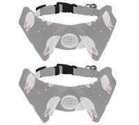 2 Pack Dog Collar with Bowtie and Bell, Cartoon Animal Foot Cute Rabbit Pattern Adjustable Lapel Design Cat Bow Tie Collar for Small Pets
