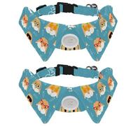 2 Pack Dog Collar with Bowtie and Bell, Fashion Ear Glasses Adjustable Lapel Design Cat Bow Tie Collar for Small Pets