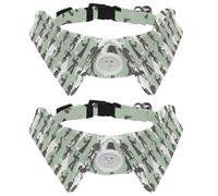 2 Pack Dog Collar with Bowtie and Bell, Figure of a Man Graphic Pattern Adjustable Lapel Design Cat Bow Tie Collar for Small Pets