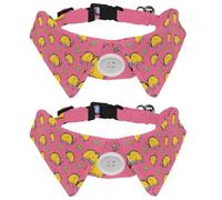 2 Pack Dog Collar with Bowtie and Bell, Funny Elephant Taco Lemon Adjustable Lapel Design Cat Bow Tie Collar for Small Pets
