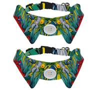 2 Pack Dog Collar with Bowtie and Bell, Iris Painting Adjustable Lapel Design Cat Bow Tie Collar for Small Pets