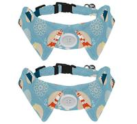 2 Pack Dog Collar with Bowtie and Bell, Japan Culture Symbol Pattern Adjustable Lapel Design Cat Bow Tie Collar for Small Pets