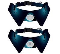 2 Pack Dog Collar with Bowtie and Bell, Lizard Gecko Chameleon Adjustable Lapel Design Cat Bow Tie Collar for Small Pets