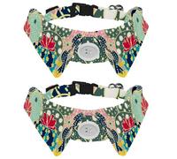 2 Pack Dog Collar with Bowtie and Bell, Overlord Tree Cactus Adjustable Lapel Design Cat Bow Tie Collar for Small Pets
