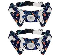 2 Pack Dog Collar with Bowtie and Bell, Sea Lion Like in Flowers Adjustable Lapel Design Cat Bow Tie Collar for Small Pets