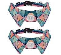 2 Pack Dog Collar with Bowtie and Bell, Vintage Indian Mandalas Arabic Pattern. Adjustable Lapel Design Cat Bow Tie Collar for Small Pets