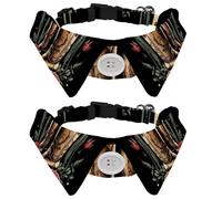 2 Pack Dog Collar with Bowtie, Art Western Desert Cowgirl Boots with Rose Soft Pet Cats Necktie for Small Dogs Wedding Birthday Costumes